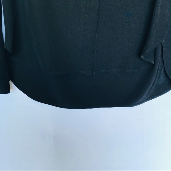 Diane Von Furstenberg DVF Black Collar Lorelei Long Sleeve Button Up Silk Blouse - Picture 5 of 15